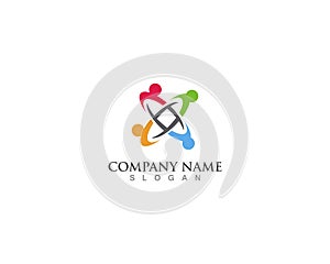 people connected logo template vector