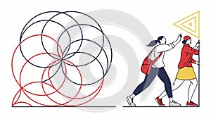 People Connected in a Network, Digital Social Interaction, vector design Generative AI