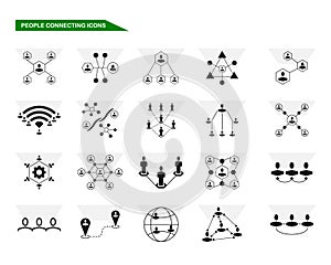 People Connecting icons set For mobile concepts and web apps.