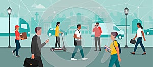 People connecting in the smart city