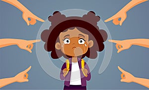 People Criticizing Young Little Girl Vector Concept Illustration