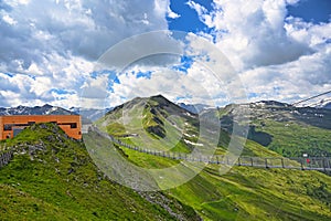 People cross Stubnerkogel suspension bridge in Bad Gastein