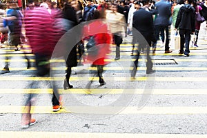 People crossing a street in Hongkong