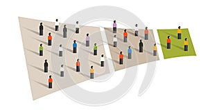 People crowd funnel flow conversion group graphic sampling photo