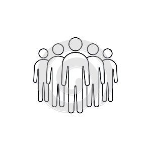 People Crowd Line Icon in trendy flat style isolated on white background. Crowd outline signs. Vector illustration