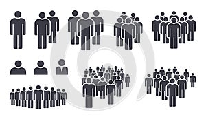 People crowd team symbol icons