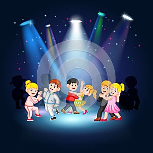 People dancing at the stage