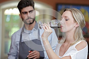 People degustating wines in wine tasting event