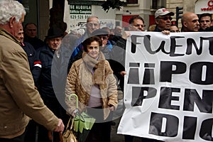 People at a demonstration in behalf of public pensions 7