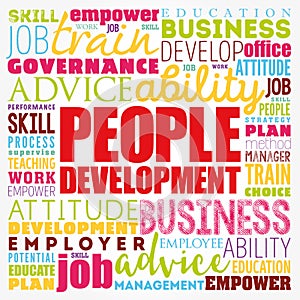People Development word cloud collage, business concept background