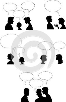 People with dialogue balloons photo