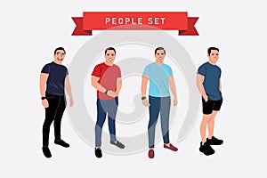 People of different ages and body types. Flat style vector illustration.