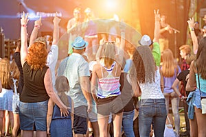 People of different ages enjoying an outdoors music, culture, event, festival