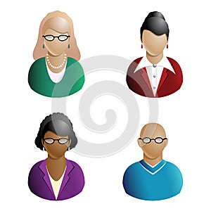 People of different nations simple avatars 08