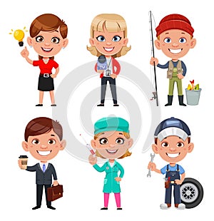 People of different occupations. Cute cartoon characters.