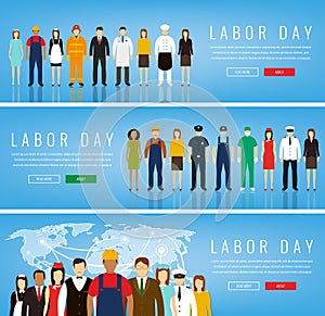 People of different occupations. Professions set. International Labor Day.