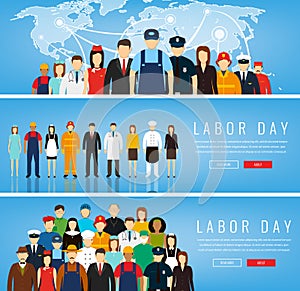 People of different occupations. Professions set. International Labor Day.