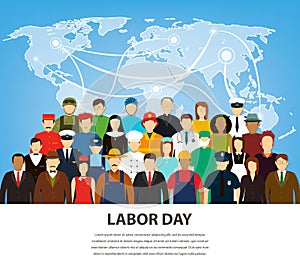 People of different occupations. Professions set. International Labor Day. Flat Vector