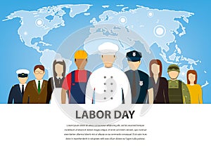 People of different occupations. Professions set. International Labor Day. Flat Vector
