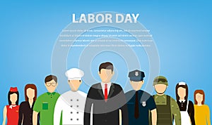 People of different occupations. Professions set. International Labor Day. Flat Vector