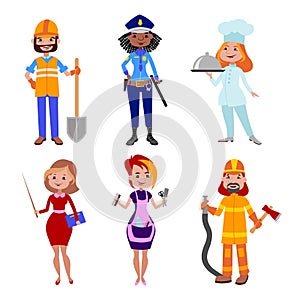 People different professions vector illustration.