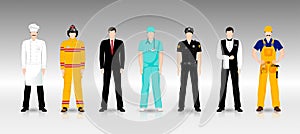 People of different professions in working clothes