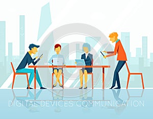 People digital devices communication