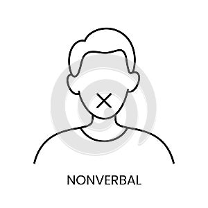 People with disabilities, Mute or nonverbal mute person deprived of oral speech, deaf mute line icon vector