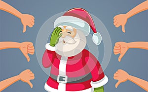 People Disappointed with Santa Claus Vector Cartoon Illustration