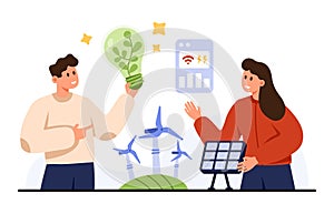 People Discussing Green Energy Solutions Concept