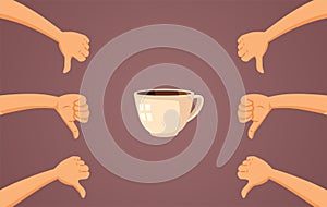 People Disliking Coffee for Bitter Taste Vector Illustration