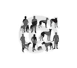 People with Dog Silhouettes