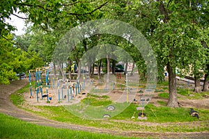 People doing sports on the old sports ground