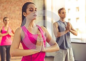 People doing yoga