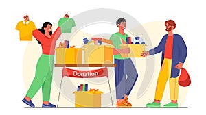 People with donation vector concept