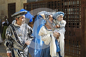 People dressed in medieval clothes