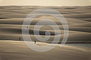 People on the dunes - LenÃ§ois Maranhenses, MaranhÃ£o, Brazil.