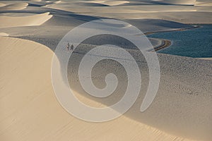 People on the dunes - LenÃ§ois Maranhenses, MaranhÃ£o, Brazil.