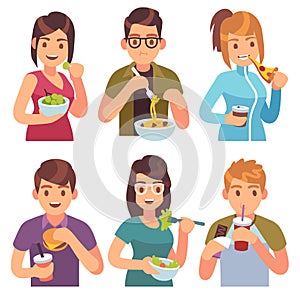 People eating. Eat drinking food men women healthy tasty dishes meals cafe casual lunch hungry friends photo