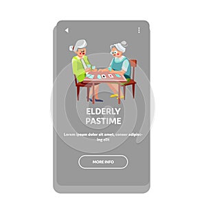 People Elderly Pastime In Nursing Home Vector