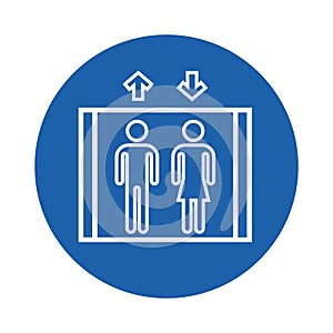 people on a elevator. Vector illustration decorative design