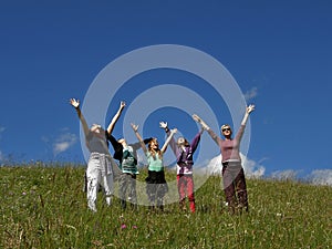 People enjoy the spring