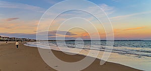 People enjoying the evening on the beach