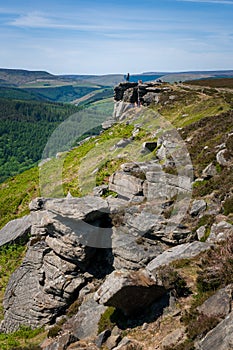 People enjoying hiking on Bamford Edge