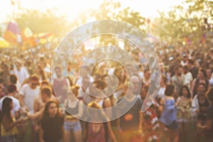 People Enjoying Live Music Concert Festival