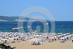 People enjoying summer vacation at the Black Sea