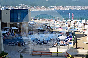 People enjoying summer vacation at the Black Sea