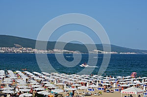 People enjoying summer vacation at the Black Sea