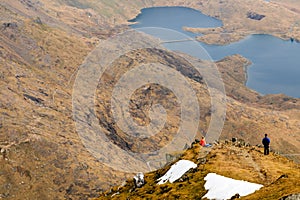 People enjoying the view from a mountain