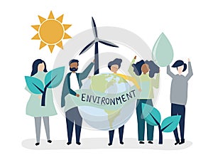 People with environmental sustainability concept